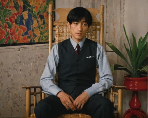 yukio,vintage asian,a uniform,choi kwang-do,businessman,jin deui,shirakami-sanchi,guk,in seated position,kai yang,sitting on a chair,asian,men's suit,white-collar worker,chef's uniform,flowered tie,xiangwei,songpyeon,han bok,uniform,Photography,Black and white photography,Black and White Photography 12