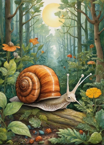 snails and slugs,snail,land snail,garden snail,snails,escargot,snail shell,gastropods,gastropod,kawaii snails,banded snail,nut snail,mollusk,snail shells,molluscs,mollusc,acorn,mollusks,illustration,chestnut animal,Illustration,Realistic Fantasy,Realistic Fantasy 31