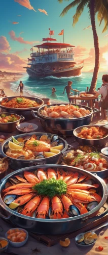 seafood counter,sea foods,seafood,sea food,beach restaurant,seafood platter,paella,floating restaurant,delight island,seaside resort,fish market,hawaiian food,buffet,bahian cuisine,crabs,fruits of the sea,crab pot,pizza hawaii,shellfish,mushroom island,Conceptual Art,Fantasy,Fantasy 21