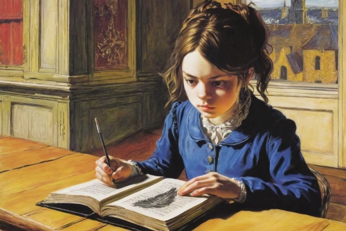 girl studying,child with a book,children studying,portrait of a girl,little girl reading,girl at the computer,the girl studies press,scholar,girl with bread-and-butter,girl drawing,french writing,tutor,young girl,study,writing-book,girl praying,girl with cloth,child writing on board,girl sitting,girl portrait,Art,Classical Oil Painting,Classical Oil Painting 09