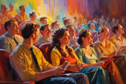audience,church painting,church choir,contemporary witnesses,concert crowd,pentecost,singers,musicians,performers,chorus,music service,oil painting on canvas,oil painting,men sitting,orchestra,choral,the festival of colors,concert,crowd of people,woman church,Conceptual Art,Oil color,Oil Color 22