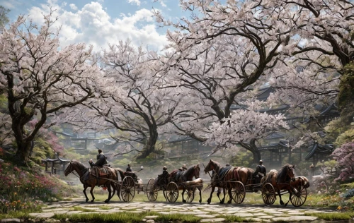 sakura trees,the cherry blossoms,sakura tree,japanese cherry trees,cherry trees,japanese sakura background,cherry blossom tree,almond blossoms,almond trees,spring blossoms,cherry blossoms,sakura cherry tree,blooming trees,takato cherry blossoms,cold cherry blossoms,japanese cherry blossoms,almond blossom,horse herd,sakura blossoms,japan landscape,Game Scene Design,Game Scene Design,Japanese Martial Arts