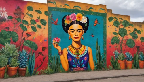 frida,mural,flower wall en,albuquerque,queretaro,mexico city,girl in flowers,antigua guatemala,painted block wall,lima,yucatan,wall painting,el salvador dali,seville,havana cuba,la catrina,havana,nicaraguan cordoba,peru i,peru,Art,Classical Oil Painting,Classical Oil Painting 42