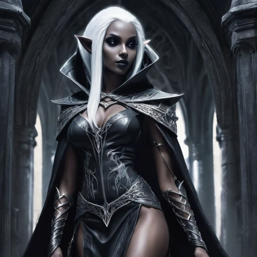 dark elf,sorceress,priestess,elven,huntress,violet head elf,the enchantress,fantasy portrait,fantasy woman,fantasy art,gothic woman,vampire woman,heroic fantasy,gothic portrait,kneel,gothic fashion,female warrior,male elf,vampire lady,goddess of justice,Conceptual Art,Fantasy,Fantasy 02