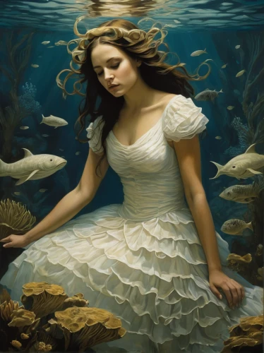 the sea maid,water nymph,underwater background,submerged,adrift,underwater landscape,undersea,mermaid background,seabed,the blonde in the river,the shallow sea,rusalka,ocean underwater,the zodiac sign pisces,fantasy picture,the wind from the sea,immersed,siren,fantasy art,believe in mermaids,Illustration,Realistic Fantasy,Realistic Fantasy 09
