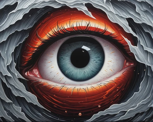 abstract eye,cosmic eye,eyeball,eye ball,eye,all seeing eye,peacock eye,third eye,robot eye,hypnotized,crocodile eye,eye cancer,bleeding eyes,ophthalmology,oil painting on canvas,women's eyes,pupil,psychedelic art,the blue eye,reflex eye and ear,Illustration,Realistic Fantasy,Realistic Fantasy 11