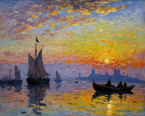 claude monet,regatta,boats in the port,sailboats,sailing boats,la violetta,murano,fishing boats,vincent van gough,small boats on sea,marseille,gondolas,el mar,boats,boat landscape,1906,viña del mar,1905,harbor,painting technique,Art,Artistic Painting,Artistic Painting 04