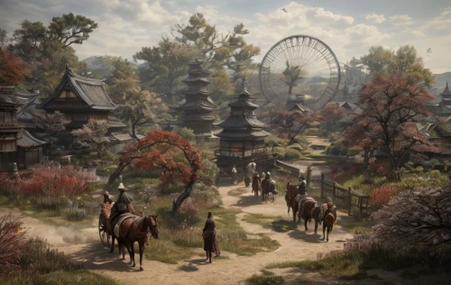 korean folk village,tsukemono,ancient parade,witcher,kiyomizu,kyoto,ancient city,samurai,knight village,japan landscape,autumn in japan,淡島神社,pilgrimage,japan garden,goki,senso-ji,autumn theme,chinese temple,the mystical path,rural,Game Scene Design,Game Scene Design,Japanese Martial Arts