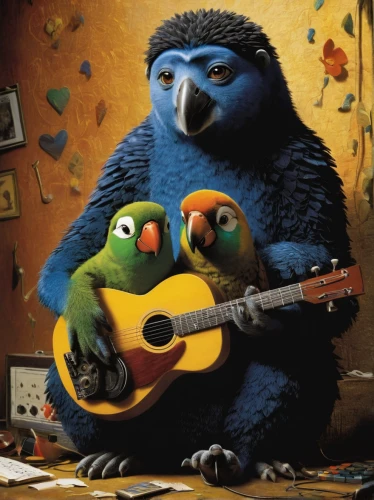 blue parrot,fur-care parrots,parrot couple,couple boy and girl owl,sing,songbirds,flightless bird,blue macaws,sesame street,blue buzzard,anthropomorphized animals,rare parrots,blue macaw,crying birds,bird couple,bubo bubo,blue bird,cavaquinho,couple macaw,animal film,Illustration,Realistic Fantasy,Realistic Fantasy 29