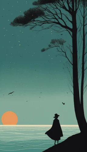 the night of kupala,woman silhouette,silhouette art,sea night,mermaid silhouette,sewing silhouettes,night bird,crow in silhouette,vintage couple silhouette,the wind from the sea,evening lake,the endless sea,nocturnal bird,dusk background,adrift,house silhouette,sci fiction illustration,bird illustration,the horizon,little girl in wind,Illustration,Japanese style,Japanese Style 08