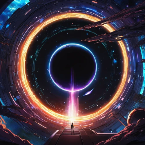 orbital,electric arc,orb,cosmos,portal,wormhole,echo,aura,torus,supernova,time spiral,plasma bal,arc,vortex,portals,electron,circle,libra,orbit,black hole,Illustration,Japanese style,Japanese Style 03