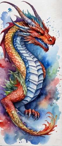 painted dragon,chinese dragon,dragon li,dragon design,dragon,wyrm,dragon boat,dragon of earth,dragon fire,chinese water dragon,watercolor painting,watercolor,dragons,fire breathing dragon,watercolor background,watercolor paint,watercolour,golden dragon,watercolors,basilisk,Illustration,Paper based,Paper Based 24