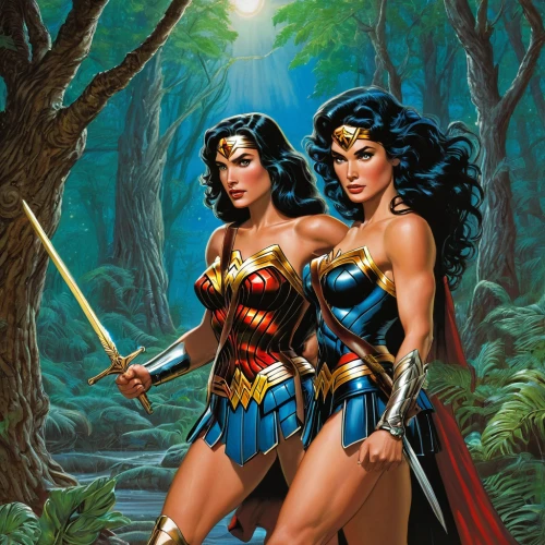 wonder woman city,wonderwoman,wonder woman,super heroine,trinity,heroic fantasy,super woman,lasso,fantasy woman,wonder,woman power,happy day of the woman,workout icons,strong women,internationalwomensday,two girls,goddess of justice,justice league,girl power,lady justice,Illustration,American Style,American Style 07