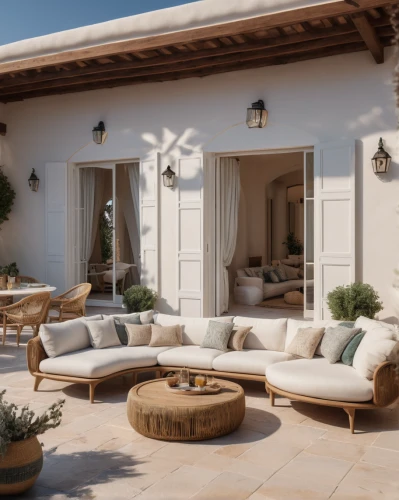 outdoor furniture,patio furniture,roof terrace,3d rendering,garden furniture,holiday villa,outdoor sofa,patio,render,cabana,exterior decoration,stucco wall,provencal life,chaise lounge,3d render,3d rendered,boutique hotel,terrace,mykonos,luxury property,Photography,General,Natural