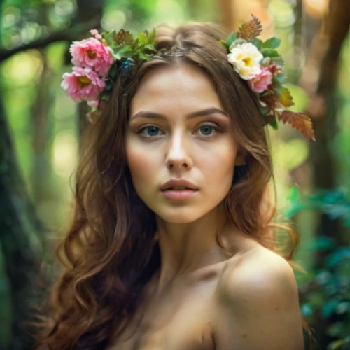 flower crown,beautiful girl with flowers,girl in a wreath,girl in flowers,floral wreath,faerie,elven flower,flower fairy,faery,flower crown of christ,forest flower,dryad,wood and flowers,fae,flower hat,polynesian girl,spring crown,wreath of flowers,garden fairy,fairy queen