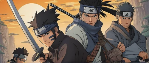 shinobi,swordsmen,nine-tailed,sakana,kenjutsu,iaijutsu,sōjutsu,naruto,samurai,swordsman,tsukemono,goki,ninjutsu,the three magi,guards of the canyon,shinkiari,sensei,kakashi hatake,kannushi,jinrikisha,Illustration,Japanese style,Japanese Style 15