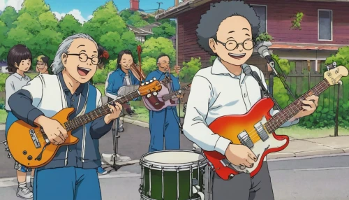 music band,tsumugi kotobuki k-on,college band,studio ghibli,street musicians,musicians,sakana,band,live music,rock band,monkeys band,band plays,musical ensemble,jam,big band,guitar player,rock music,wedding band,live concert,banjo uke,Illustration,Japanese style,Japanese Style 11