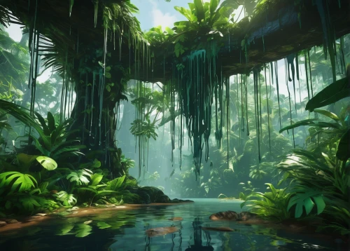 rainforest,tropical jungle,rain forest,jungle,underwater oasis,tropical island,tropical greens,green waterfall,tropics,palms,swamp,lagoon,oasis,green forest,sub-tropical,royal palms,tropical tree,environment,biome,greenforest,Conceptual Art,Graffiti Art,Graffiti Art 08