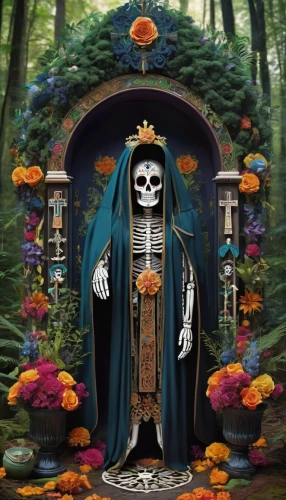 day of the dead skeleton,day of the dead frame,dia de los muertos,la calavera catrina,day of the dead,el dia de los muertos,la catrina,calavera,calaverita sugar,catrina calavera,dance of death,days of the dead,memento mori,death god,skull allover,muerte,rosarium,vanitas,vintage skeleton,death's-head,Illustration,Realistic Fantasy,Realistic Fantasy 43