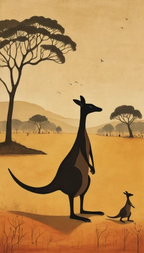 red kangaroo,kangaroo,kangaroos,animal silhouettes,goanna,giraffidae,two giraffes,camelride,two-humped camel,altiplano,kangaroo mob,eastern grey kangaroo,kangaroo with cub,landmannahellir,namib,pterosaur,marsupial,australian wildlife,giraffes,dromedaries,Art,Artistic Painting,Artistic Painting 47