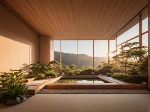 ryokan,japanese zen garden,japanese-style room,zen garden,roof landscape,japanese architecture,bamboo curtain,tatami,wooden windows,dunes house,house in mountains,mid century house,wood window,house in the mountains,archidaily,home landscape,tropical house,modern room,cubic house,timber house,Photography,General,Natural
