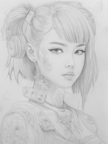 geisha girl,lotus art drawing,tattoo girl,fantasy portrait,oriental girl,girl portrait,geisha,graphite,girl drawing,oriental princess,line-art,lineart,line art,game drawing,illustrator,pencil drawing,angel line art,chinese art,digital drawing,chinese style,Design Sketch,Design Sketch,Character Sketch