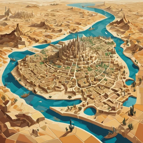 ancient city,baghdad,cairo,karnak,khartoum,the cairo,nile,qasr al watan,medina,city cities,iraq,heliopolis,dubai desert,genesis land in jerusalem,egypt,river nile,destroyed city,ibn tulun,nile river,qasr azraq,Art,Artistic Painting,Artistic Painting 45