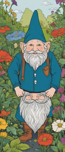 garden gnome,permaculture,gnomes,gandalf,bach flower therapy,gnome,gnome and roulette table,scandia gnome,dulcimer herb,coloring for adults,a collection of short stories for children,colouring,coloring book for adults,scandia gnomes,clove garden,book illustration,flower illustration,herbaceous,foraging,children's fairy tale,Illustration,Black and White,Black and White 20