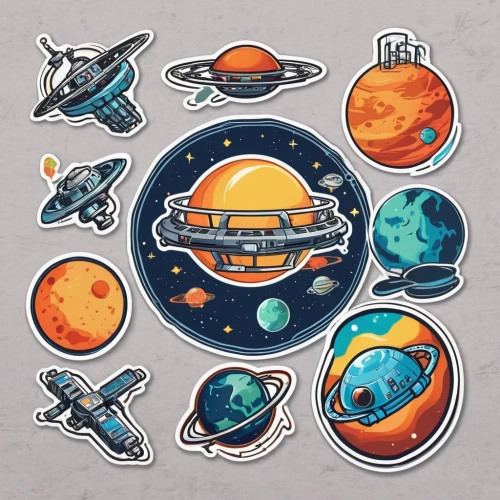 space ships,space tourism,systems icons,solar system,planets,gas planet,space voyage,space travel,spaceships,small planet,moon car,space port,icon set,spacecraft,space craft,space capsule,spaceship space,space station,spacescraft,retro vehicle,Unique,Design,Sticker