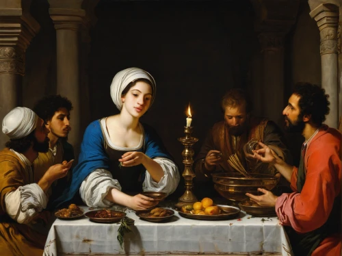 candlemas,holy supper,christ feast,eucharist,nativity of jesus,the first sunday of advent,woman holding pie,woman eating apple,nativity of christ,the third sunday of advent,the second sunday of advent,holy family,holy communion,communion,eucharistic,the occasion of christmas,last supper,church painting,colomba di pasqua,soup kitchen,Art,Classical Oil Painting,Classical Oil Painting 26