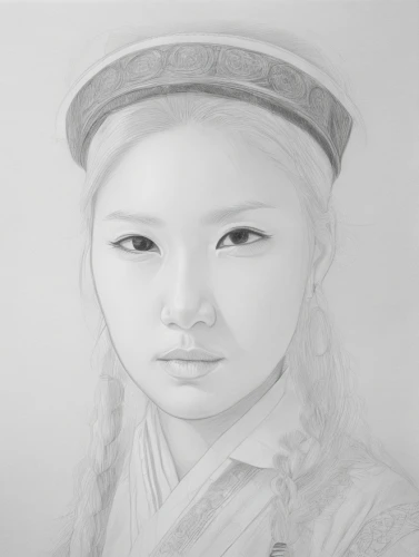 girl drawing,girl portrait,japanese woman,girl wearing hat,asian woman,young girl,vietnamese woman,chinese art,songpyeon,mystical portrait of a girl,drawing mannequin,choi kwang-do,graphite,yi sun sin,child portrait,portrait of a girl,luo han guo,pencil drawing,beret,pencil drawings,Design Sketch,Design Sketch,Character Sketch
