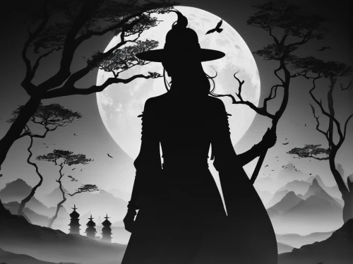 halloween silhouettes,halloween background,the witch,halloween wallpaper,halloween poster,witch,woman silhouette,witch broom,witch's hat icon,celebration of witches,silhouette art,witch hat,witches,halloween witch,witch's hat,witches hat,witch ban,halloween illustration,halloween banner,wicked witch of the west,Illustration,Black and White,Black and White 33