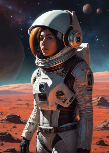 sci fiction illustration,space art,red planet,spacesuit,astronaut,andromeda,mission to mars,space-suit,astronaut helmet,astronautics,planet mars,io,space suit,earth rise,spacewalks,robot in space,martian,cosmonautics day,astronaut suit,astronira,Conceptual Art,Fantasy,Fantasy 15