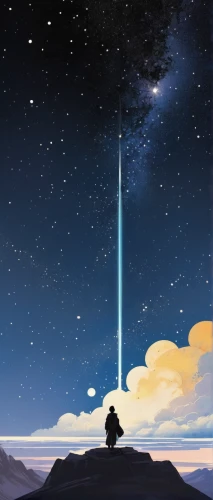 earth rise,tribute in light,beacon,journey,the star of bethlehem,the pillar of light,meteor,the earth,lone tree,the horizon,astronomer,beyond,would a background,universe,space art,cosmos,earth,the universe,eternity,falling star,Illustration,Paper based,Paper Based 07