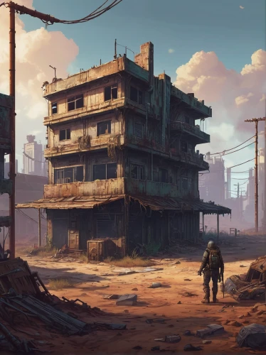 wasteland,post-apocalyptic landscape,post apocalyptic,post-apocalypse,lost place,lostplace,human settlement,slums,industrial landscape,destroyed city,suburb,deserted,fallout4,settlement,derelict,abandoned,lost places,industrial ruin,desolate,ancient city,Conceptual Art,Daily,Daily 32