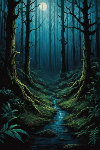 haunted forest,forest path,forest dark,elven forest,enchanted forest,forest background,forest landscape,forest of dreams,the forest,hollow way,forest road,swampy landscape,the mystical path,fairy forest,forest,cartoon video game background,forest glade,the forests,the woods,forests,Illustration,Realistic Fantasy,Realistic Fantasy 33