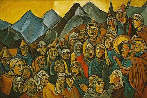 pentecost,khokhloma painting,pilgrims,group of people,procession,all saints' day,church painting,church choir,the twelve apostles,contemporary witnesses,nativity,twelve apostle,tatra,devotees,audience,tzimmes,nativity of christ,1926,candlemas,eisteddfod,Art,Artistic Painting,Artistic Painting 05