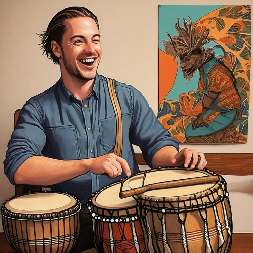 bongo drum,hand drums,african drums,bongos,djembe,drumming,tom-tom drum,kettledrums,indian drummer,hand drum,percussionist,jazz drum,wooden drum,snare drum,snare,kettledrum,hang drum,drummer,percussions,drummers,Illustration,Paper based,Paper Based 26