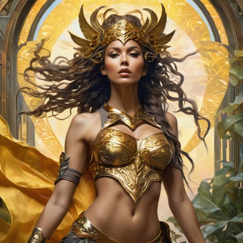 golden wreath,golden crown,fantasy woman,fantasy portrait,priestess,fantasy art,artemisia,the enchantress,sorceress,gold filigree,heroic fantasy,golden unicorn,goddess of justice,cleopatra,zodiac sign libra,gold crown,athena,dryad,cybele,warrior woman,Conceptual Art,Fantasy,Fantasy 05