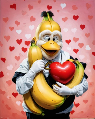 woman eating apple,banana,fruit-of-the-passion,valentin,saint valentine's day,nanas,french valentine,banana apple,honeycrisp,romantic portrait,st valentin,pear cognition,love bird,forbidden love,bert,popular art,honeydew,happy valentines day,bananas,homer simpsons,Illustration,Retro,Retro 18