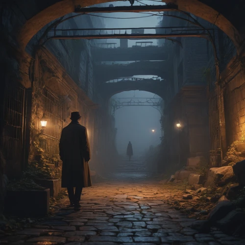 old linden alley,blind alley,alleyway,sherlock holmes,atmospheric,whitby goth weekend,alley,lamplighter,passage,eerie,hollow way,holmes,the cobbled streets,the mystical path,game art,penumbra,the victorian era,game illustration,gas lamp,haunting,Photography,General,Natural