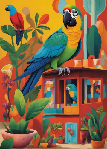 tropical birds,toucans,toco toucan,tropical bird climber,tropical bird,blue parrot,blue parakeet,macaw hyacinth,blue macaw,toucan,macaw,green jay,parrots,blue and gold macaw,bird painting,bird illustration,parrot,blue and yellow macaw,perched toucan,yellow throated toucan,Art,Artistic Painting,Artistic Painting 21
