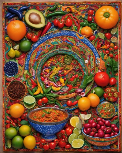 latin american food,mexican foods,food collage,chile and frijoles festival,colorful vegetables,mexican mix,vegetables landscape,fruits and vegetables,tex-mex food,fruit plate,mexican calendar,pico de gallo,iranian cuisine,paella,chile de árbol,salsa,mexican food,mexican tradition,fruit bowl,pachamama,Illustration,Abstract Fantasy,Abstract Fantasy 04