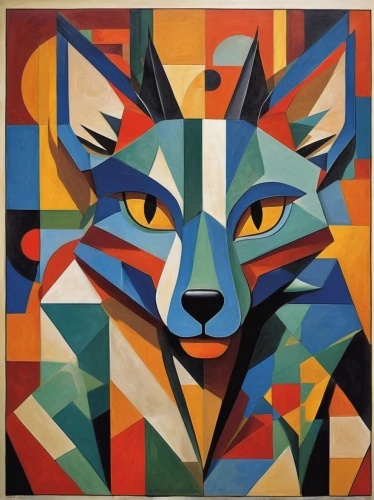 geometrical cougar,cubism,felidae,geometrical animal,cat vector,lynx,cat frame,south american gray fox,low poly,low-poly,wild cat,cool pop art,anthropomorphized animals,capricorn kitz,feline,bobcat,tiger,animal feline,cat image,kit fox,Art,Artistic Painting,Artistic Painting 45