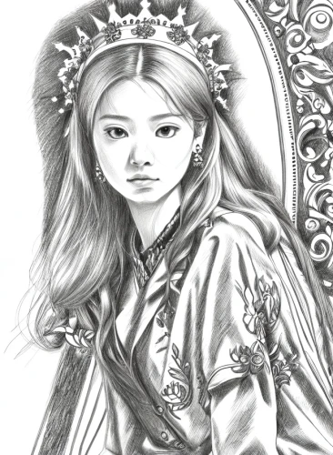 fairy tale character,miss circassian,princess sofia,hanbok,princess crown,girl drawing,star drawing,young girl,coloring page,princess anna,russian folk style,xizhi,ao dai,fairy tale icons,lotus art drawing,fantasy portrait,little princess,hand-drawn illustration,girl portrait,jessamine,Design Sketch,Design Sketch,Character Sketch