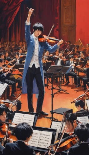 orchestra,philharmonic orchestra,symphony orchestra,crab violinist,violinist violinist,orchesta,conductor,violinist,orchestral,concertmaster,solo violinist,conducting,violinist violinist of the moon,violinists,orchestra division,symphony,violin player,the pied piper of hamelin,playing the violin,classical music,Illustration,Paper based,Paper Based 06