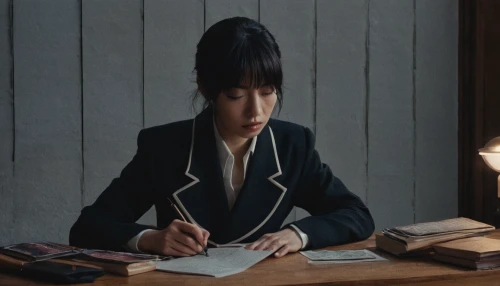 girl studying,businesswoman,business woman,japanese woman,night administrator,to write,shirakami-sanchi,mari makinami,bookkeeper,secretary,typesetting,azusa nakano k-on,aonori,binding contract,accountant,write,writer,office worker,a letter,business girl,Photography,Documentary Photography,Documentary Photography 20