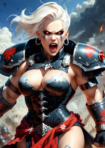 female warrior,hard woman,strong woman,warrior woman,harley,strong women,muscle woman,ronda,massively multiplayer online role-playing game,fantasy warrior,super heroine,fury,wind warrior,gear shaper,harley quinn,heroic fantasy,lady honor,tiber riven,swordswoman,lady rocks,Illustration,Realistic Fantasy,Realistic Fantasy 01