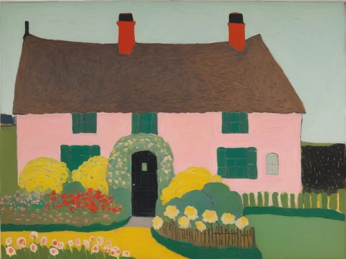 thatched cottage,woman house,house painting,cottage,cottages,country cottage,farmhouse,olle gill,little house,summer cottage,carol colman,gable field,cottage garden,clay house,lincoln's cottage,housebuilding,home landscape,toll house,folk art,house silhouette,Art,Artistic Painting,Artistic Painting 09