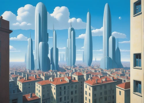 skyscrapers,skyscraper town,cloud towers,fantasy city,futuristic landscape,panoramical,sky apartment,skycraper,metropolis,sky city,skyscraper,urban towers,cityscape,the skyscraper,futuristic architecture,stalin skyscraper,city buildings,sky space concept,city skyline,city cities,Art,Artistic Painting,Artistic Painting 06